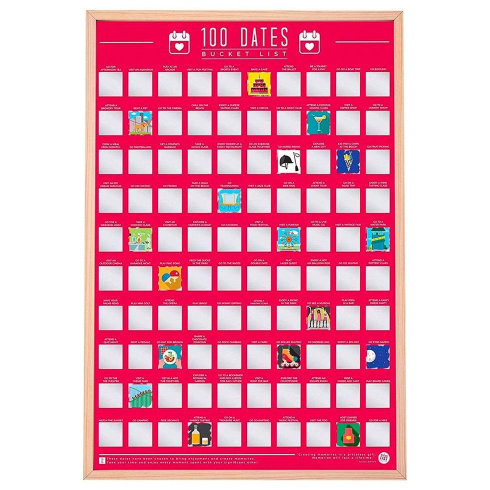 100 Dates Bucket List Scratch Poster