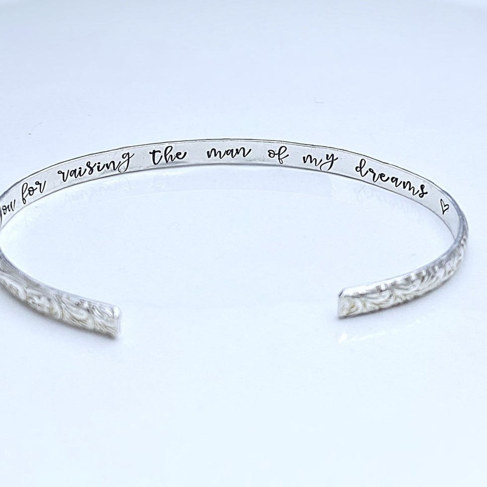 ‘Thank You for Raising the Man of My Dreams’ Cuff Bracelet