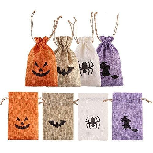 Burlap Halloween Treat Bags (50-Pack)