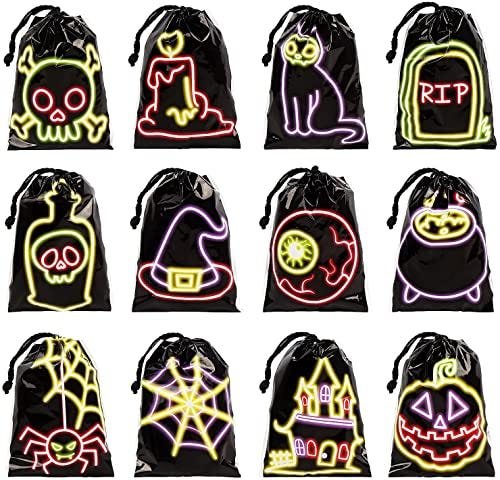 Black Halloween Drawstring Candy Bags (72-Pack)