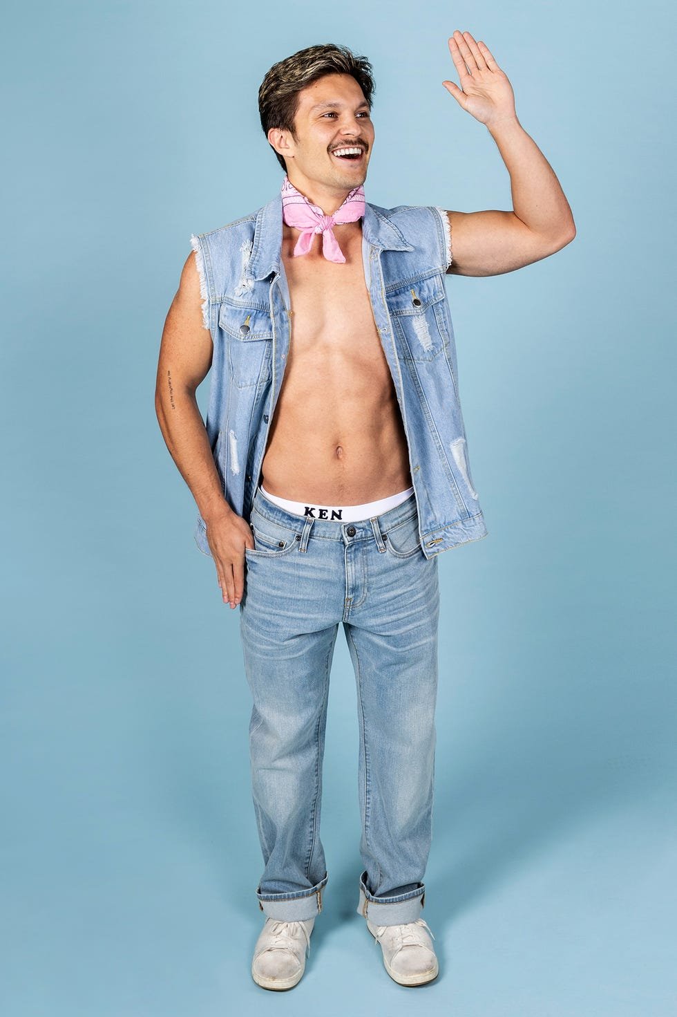 ken in denim vest and jeans diy halloween costume